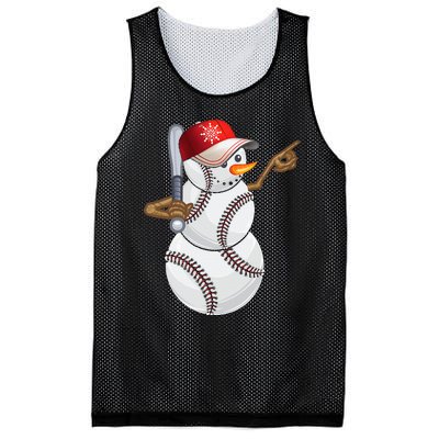 Baseball Snowman Balls Baseball Hat Snow Christmas Mesh Reversible Basketball Jersey Tank