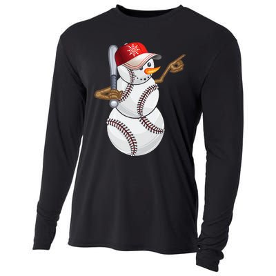 Baseball Snowman Balls Baseball Hat Snow Christmas Cooling Performance Long Sleeve Crew