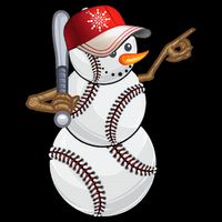 Baseball Snowman Balls Baseball Hat Snow Christmas Baby Bodysuit