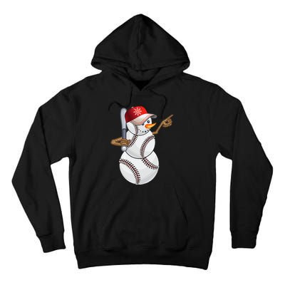 Baseball Snowman Balls Baseball Hat Snow Christmas Tall Hoodie