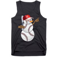 Baseball Snowman Balls Baseball Hat Snow Christmas Tank Top