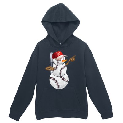 Baseball Snowman Balls Baseball Hat Snow Christmas Urban Pullover Hoodie