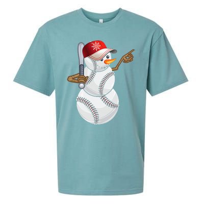 Baseball Snowman Balls Baseball Hat Snow Christmas Sueded Cloud Jersey T-Shirt