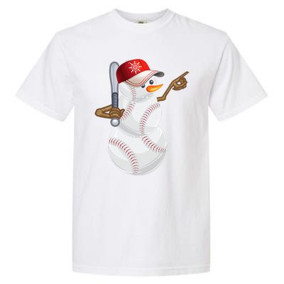 Baseball Snowman Balls Baseball Hat Snow Christmas Garment-Dyed Heavyweight T-Shirt