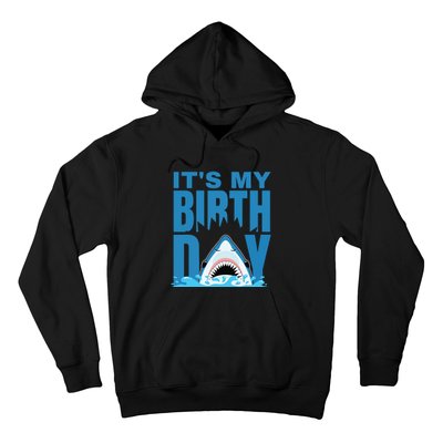 Blue Shark Birthday Shark Bite Its My Birthday Hoodie