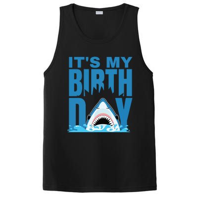 Blue Shark Birthday Shark Bite Its My Birthday PosiCharge Competitor Tank