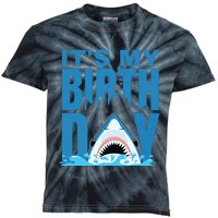 Blue Shark Birthday Shark Bite Its My Birthday Kids Tie-Dye T-Shirt