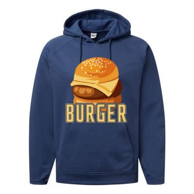 Burger Slider Bbq Meat Eater Grilling Gift For Couples Gift Performance Fleece Hoodie