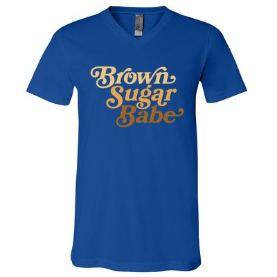 Brown Sugar Babe Afro Queen Black Pride Melanin Gift V-Neck T-Shirt