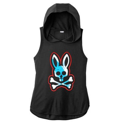 Bunny Skull Ladies PosiCharge Tri-Blend Wicking Draft Hoodie Tank