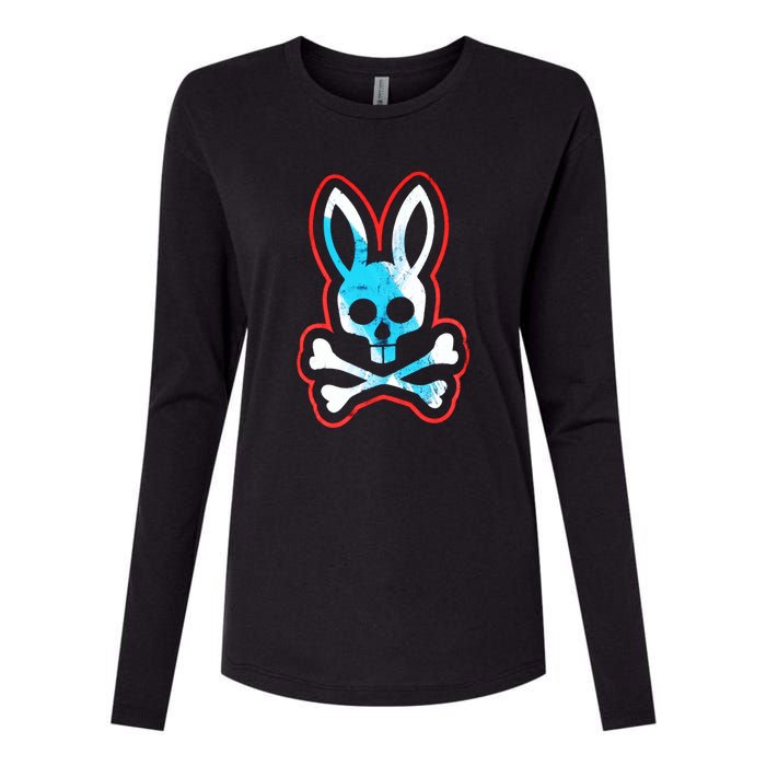 Bunny Skull Womens Cotton Relaxed Long Sleeve T-Shirt