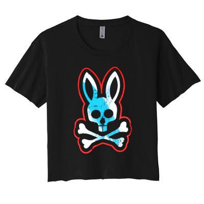 Bunny Skull Women's Crop Top Tee