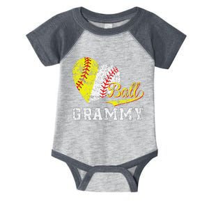 Baseball Softball Ball Heart Grammy Mother's Day Infant Baby Jersey Bodysuit