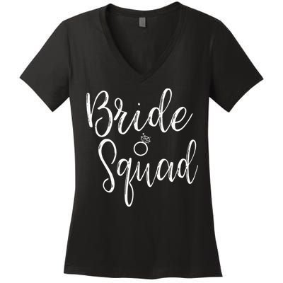 Bride Squad Bachelorette Party Bridesmaid Bridal Shower Women's V-Neck T-Shirt