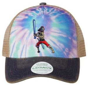 Baseball Skeleton Boy Pirate Baseball Halloween Legacy Tie Dye Trucker Hat