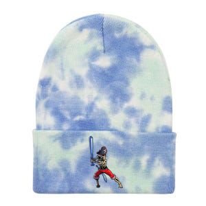 Baseball Skeleton Boy Pirate Baseball Halloween Tie Dye 12in Knit Beanie