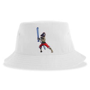 Baseball Skeleton Boy Pirate Baseball Halloween Sustainable Bucket Hat