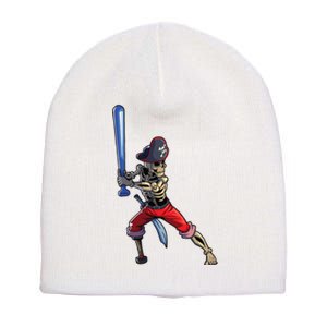 Baseball Skeleton Boy Pirate Baseball Halloween Short Acrylic Beanie