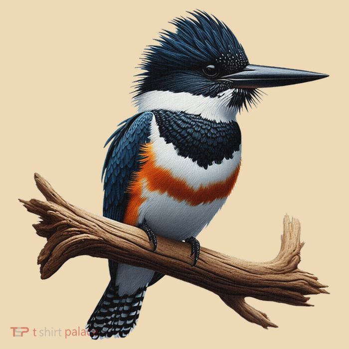 Bird Series. Belted Kingfisher Bird. ArtistS Rendition. Bag