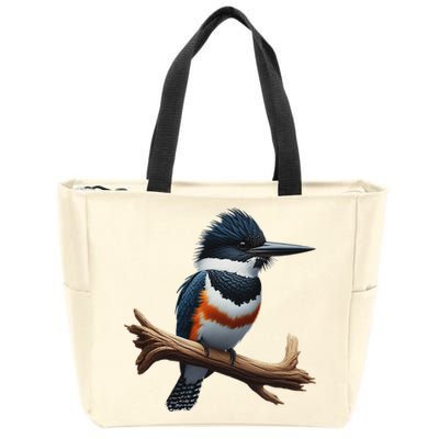 Bird Series. Belted Kingfisher Bird. ArtistS Rendition. Zip Tote Bag