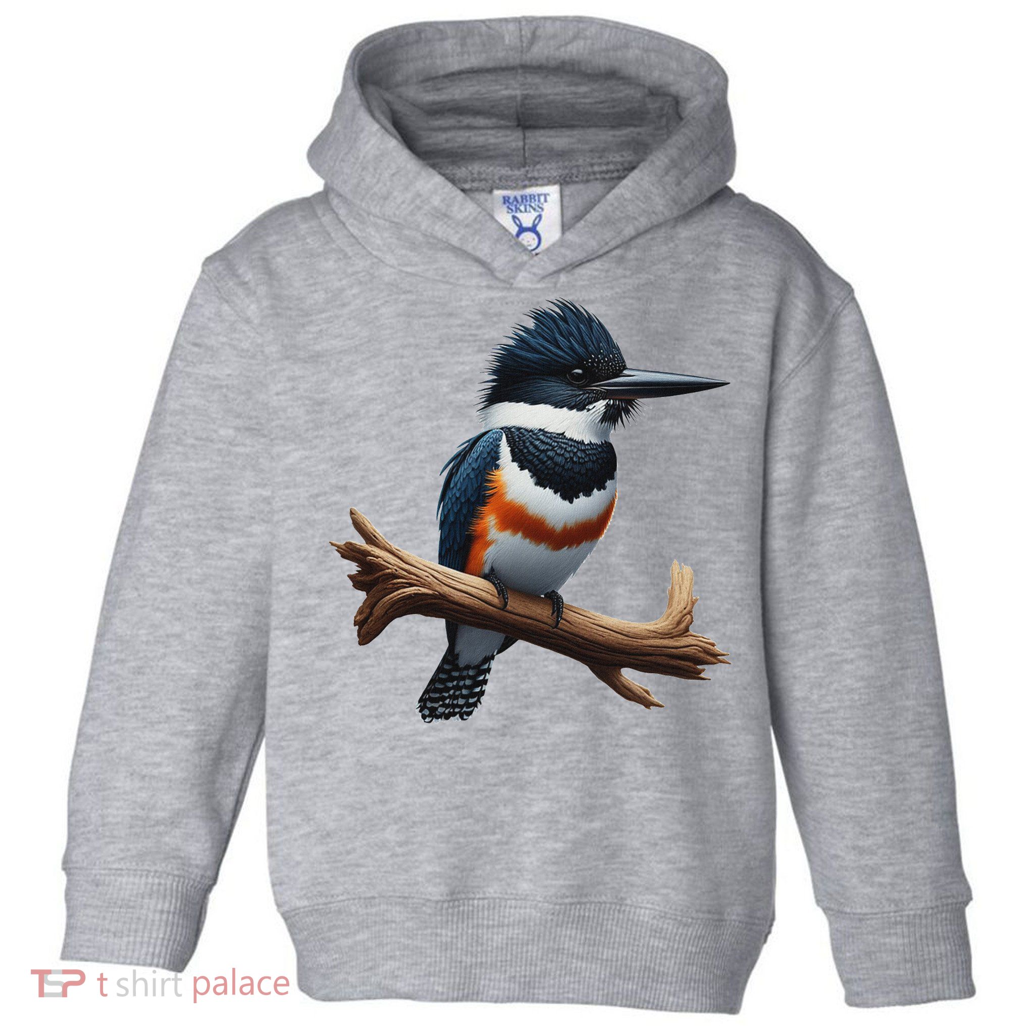 Bird Series. Belted Kingfisher Bird. ArtistS Rendition. Toddler Hoodie