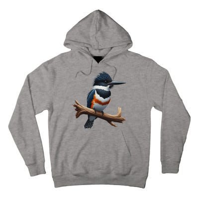 Bird Series. Belted Kingfisher Bird. ArtistS Rendition. Tall Hoodie