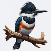 Bird Series. Belted Kingfisher Bird. ArtistS Rendition. Sueded Cloud Jersey T-Shirt