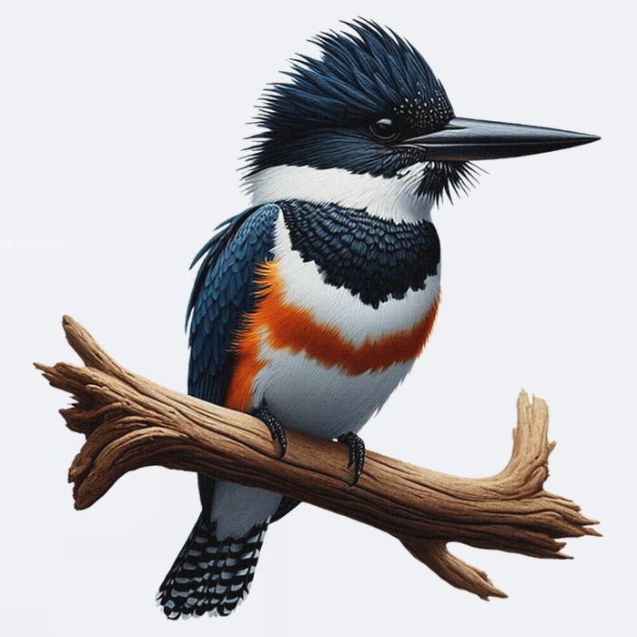 Bird Series. Belted Kingfisher Bird. ArtistS Rendition. Sueded Cloud Jersey T-Shirt