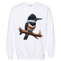 Bird Series. Belted Kingfisher Bird. ArtistS Rendition. Garment-Dyed Sweatshirt