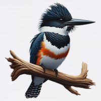 Bird Series. Belted Kingfisher Bird. ArtistS Rendition. Garment-Dyed Sweatshirt