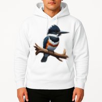 Bird Series. Belted Kingfisher Bird. ArtistS Rendition. Hoodie