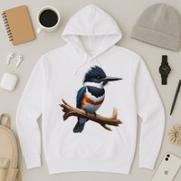 Bird Series. Belted Kingfisher Bird. ArtistS Rendition. Hoodie