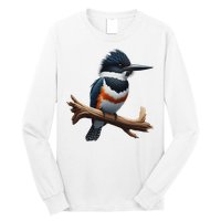 Bird Series. Belted Kingfisher Bird. ArtistS Rendition. Long Sleeve Shirt