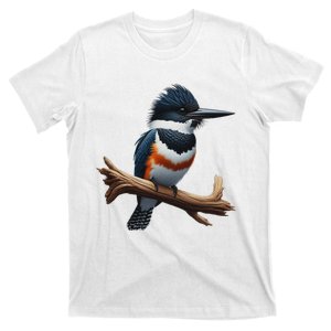 Bird Series. Belted Kingfisher Bird. ArtistS Rendition. T-Shirt