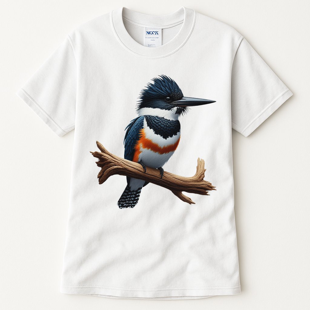 Bird Series. Belted Kingfisher Bird. ArtistS Rendition. Tall T-Shirt