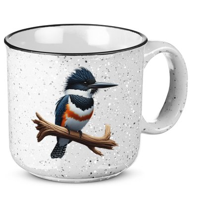 Bird Series. Belted Kingfisher Bird. ArtistS Rendition. 15oz Campfire Ceramic Mug