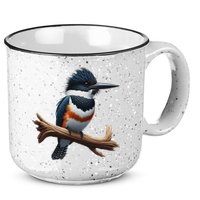 Bird Series. Belted Kingfisher Bird. ArtistS Rendition. 15oz Campfire Ceramic Mug