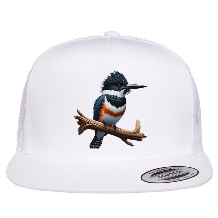 Bird Series. Belted Kingfisher Bird. ArtistS Rendition. Flatbill Hat