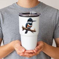 Bird Series. Belted Kingfisher Bird. ArtistS Rendition. Tumbler
