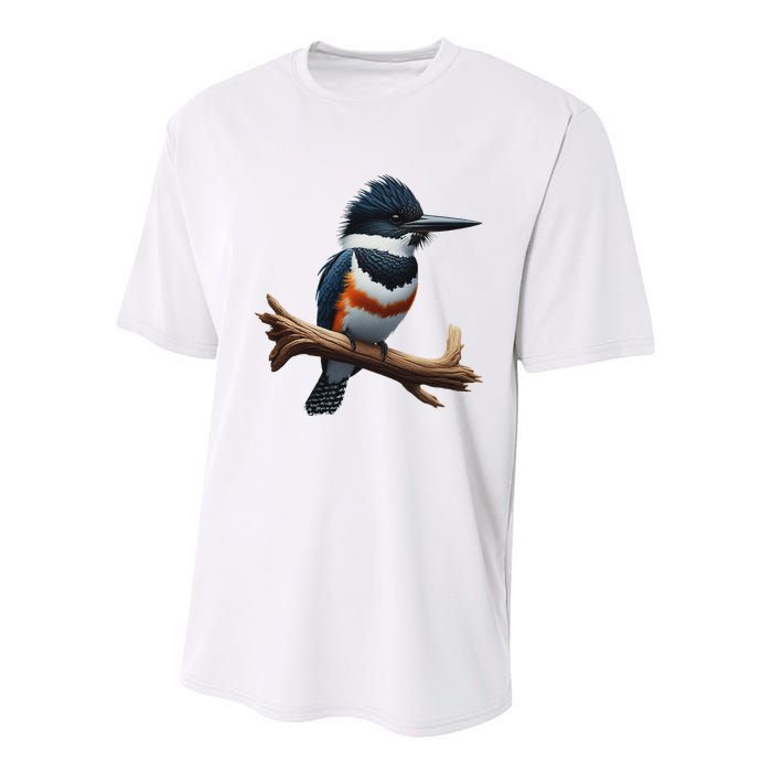 Bird Series. Belted Kingfisher Bird. ArtistS Rendition. Youth Performance Sprint T-Shirt