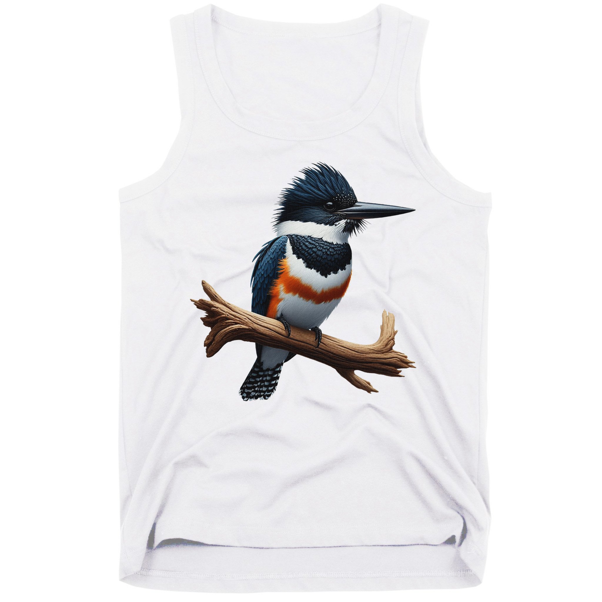 Bird Series. Belted Kingfisher Bird. ArtistS Rendition. Tank Top