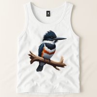 Bird Series. Belted Kingfisher Bird. ArtistS Rendition. Tank Top