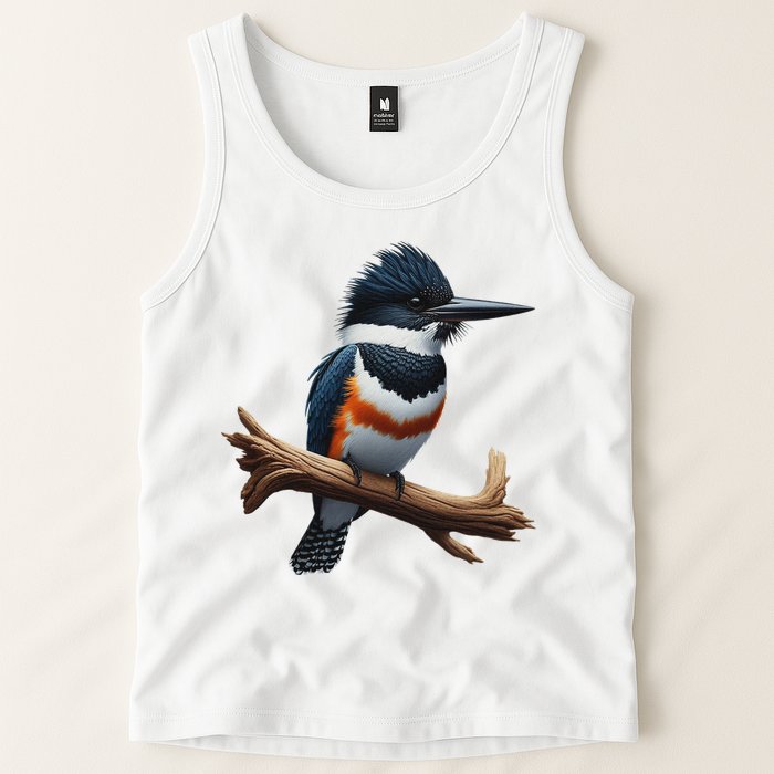 Bird Series. Belted Kingfisher Bird. ArtistS Rendition. Tank Top