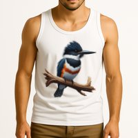 Bird Series. Belted Kingfisher Bird. ArtistS Rendition. Tank Top