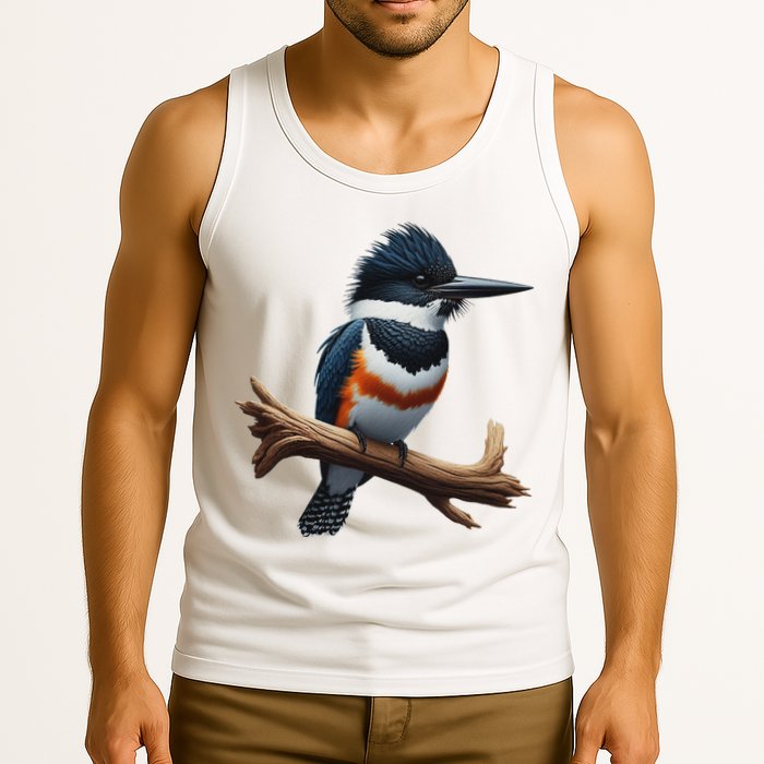 Bird Series. Belted Kingfisher Bird. ArtistS Rendition. Tank Top