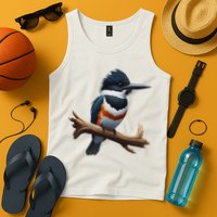 Bird Series. Belted Kingfisher Bird. ArtistS Rendition. Tank Top