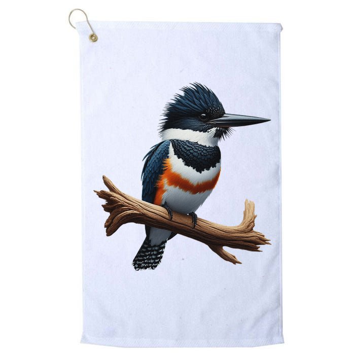 Bird Series. Belted Kingfisher Bird. ArtistS Rendition. Golf Towel