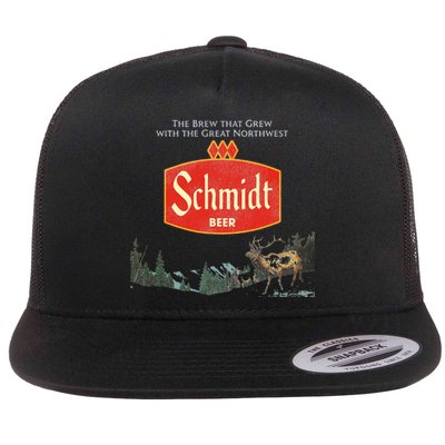 Beer Schmidt Beer Retro Defunct Nature Scene Flat Bill Trucker Hat