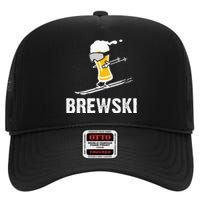 Brewski Skiing Beer High Crown Mesh Back Trucker Hat