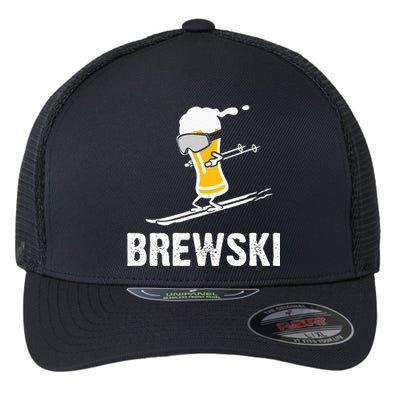 Brewski Skiing Beer Flexfit Unipanel Trucker Cap